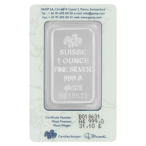 1 OZ PAMP Suisse Silver Bar