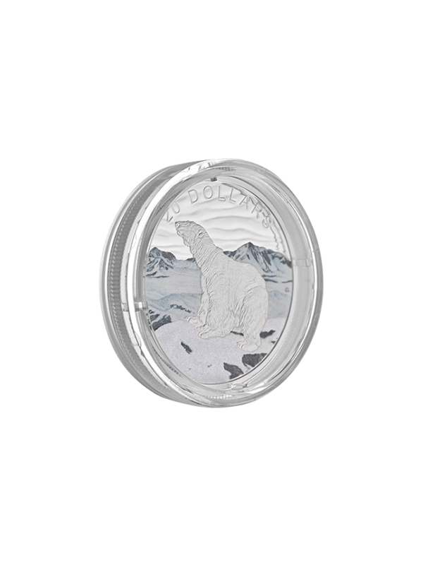 1 oz. Pure Silver Coloured Coin – Glistening North The Polar Bear