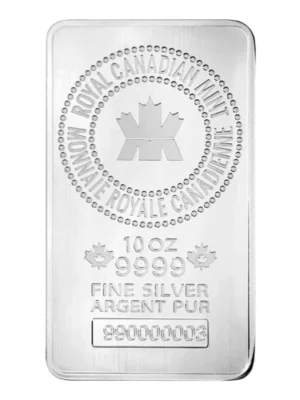 10 OZ Royal Canadian Mint Silver Bar