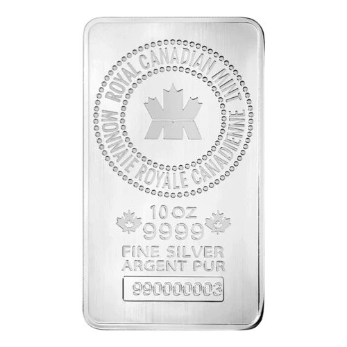 10 OZ Royal Canadian Mint Silver Bar