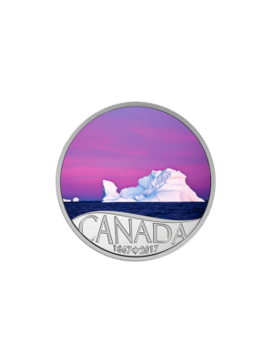 1/2 oz. Pure Silver Coloured Coin - Celebrating Canada's 150th Coin Series Iceberg at Dawn