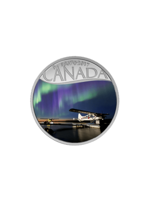 1/2 oz. Pure Silver Coloured Coin – Float Planes on the Mackenzie River