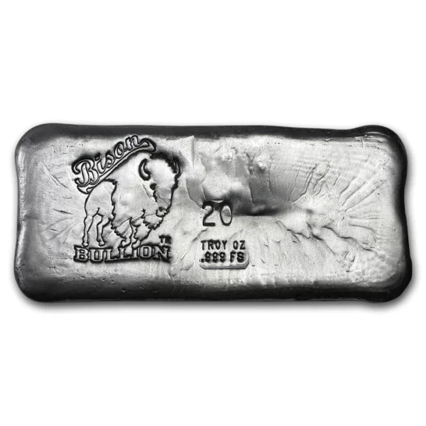 20 OZ Bison Bullion Silver Bar