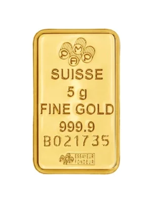 5 gram PAMP Suisse Gold Bar 1