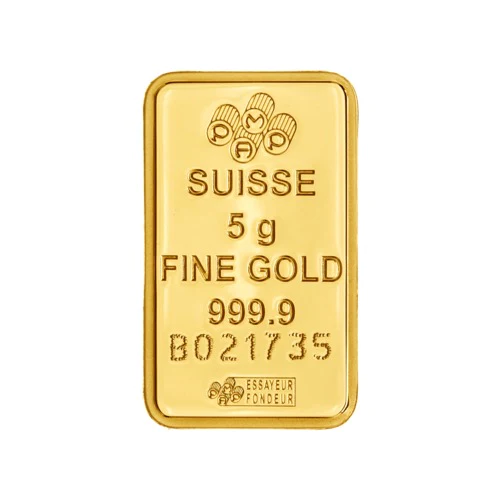 5 gram PAMP Suisse Gold Bar 1