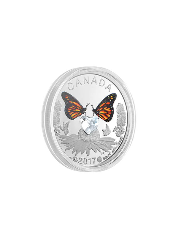 Celebration of Love – Pure Silver Coin made with Heart-Shaped Swarovski Crystal