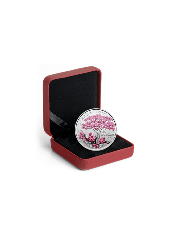 Fine Silver Coloured Coin – Celebration of Spring Cherry Blossoms – Mintage 6,500