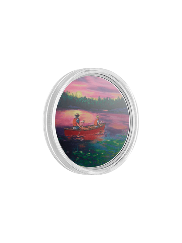 Great Canadian Outdoors Sunset Canoeing - Pure Silver Glow-in-the-Dark Coin