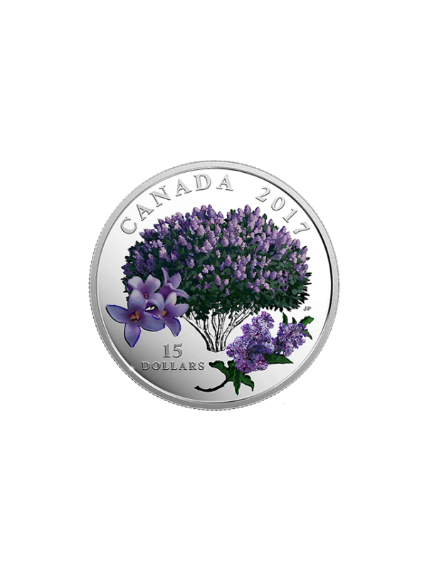 Pure Silver Coloured Coin - Celebration of Spring Lilac Blossoms 2017