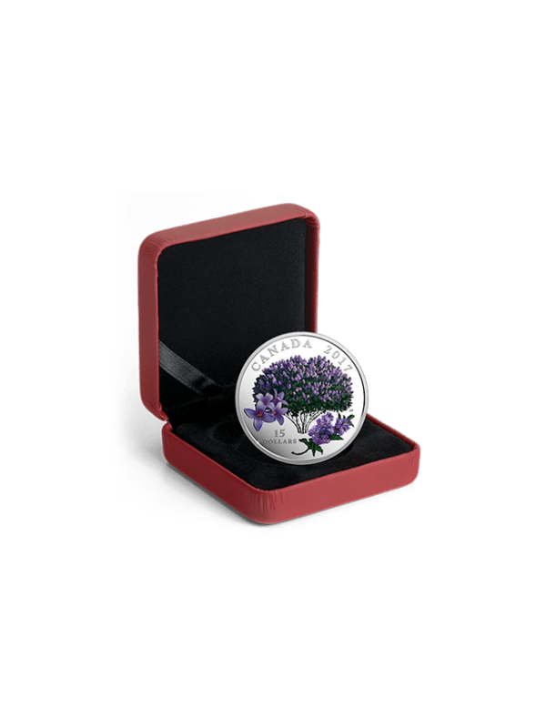 Pure Silver Coloured Coin - Celebration of Spring Lilac Blossoms 2017