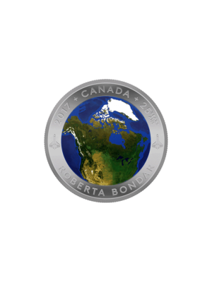 Pure Silver Glow-in-the-Dark Coin – View of Canada From Space