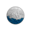 Pure Silver Grizzly Bear with Blue Enamel - Mintage 4,000 2017